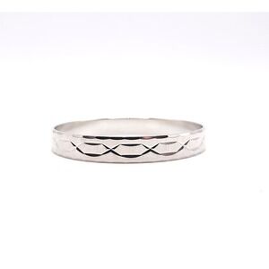 Vintage Monet Silver Plated Bangle Bracelet Diamond Cut Signed